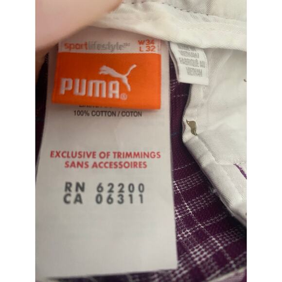 EUC Puma Classic Plaid Retro Golf Pants Drycell Purple Mens 34x32 Firm Price - Picture 3 of 5
